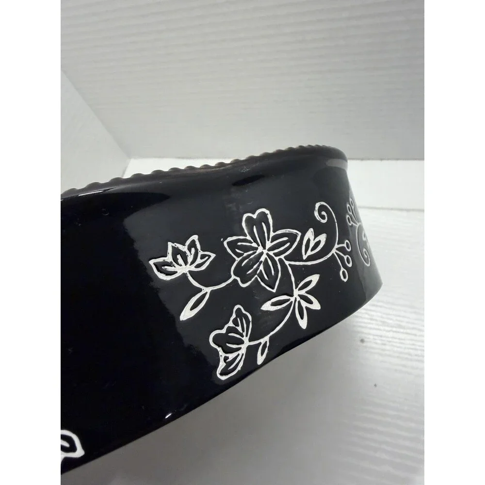 Temptations Floral Lace Black Baking Dish 10